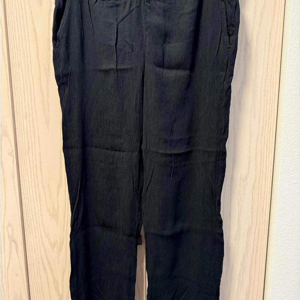 GAP black Textured linen blend pants